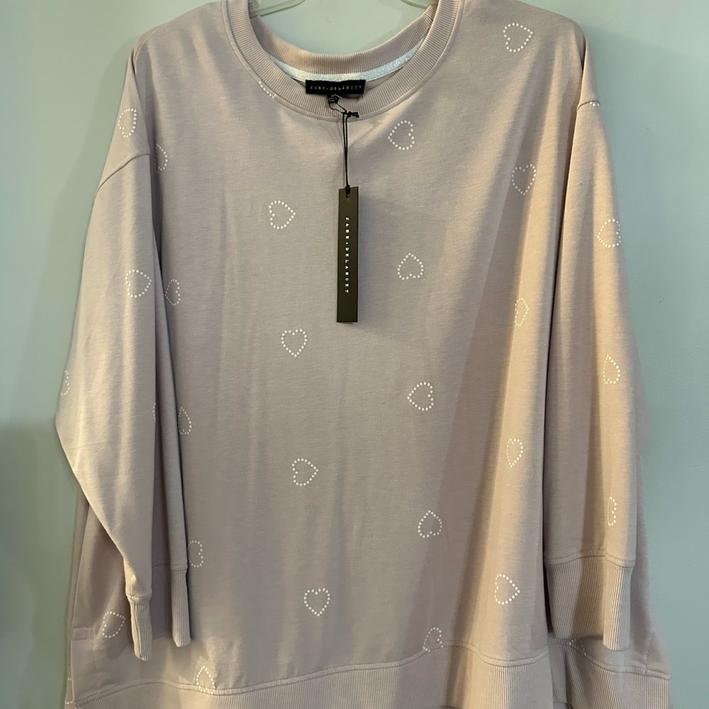 Jane + Delancey Heart Print Sweatshirt NWT size 3x